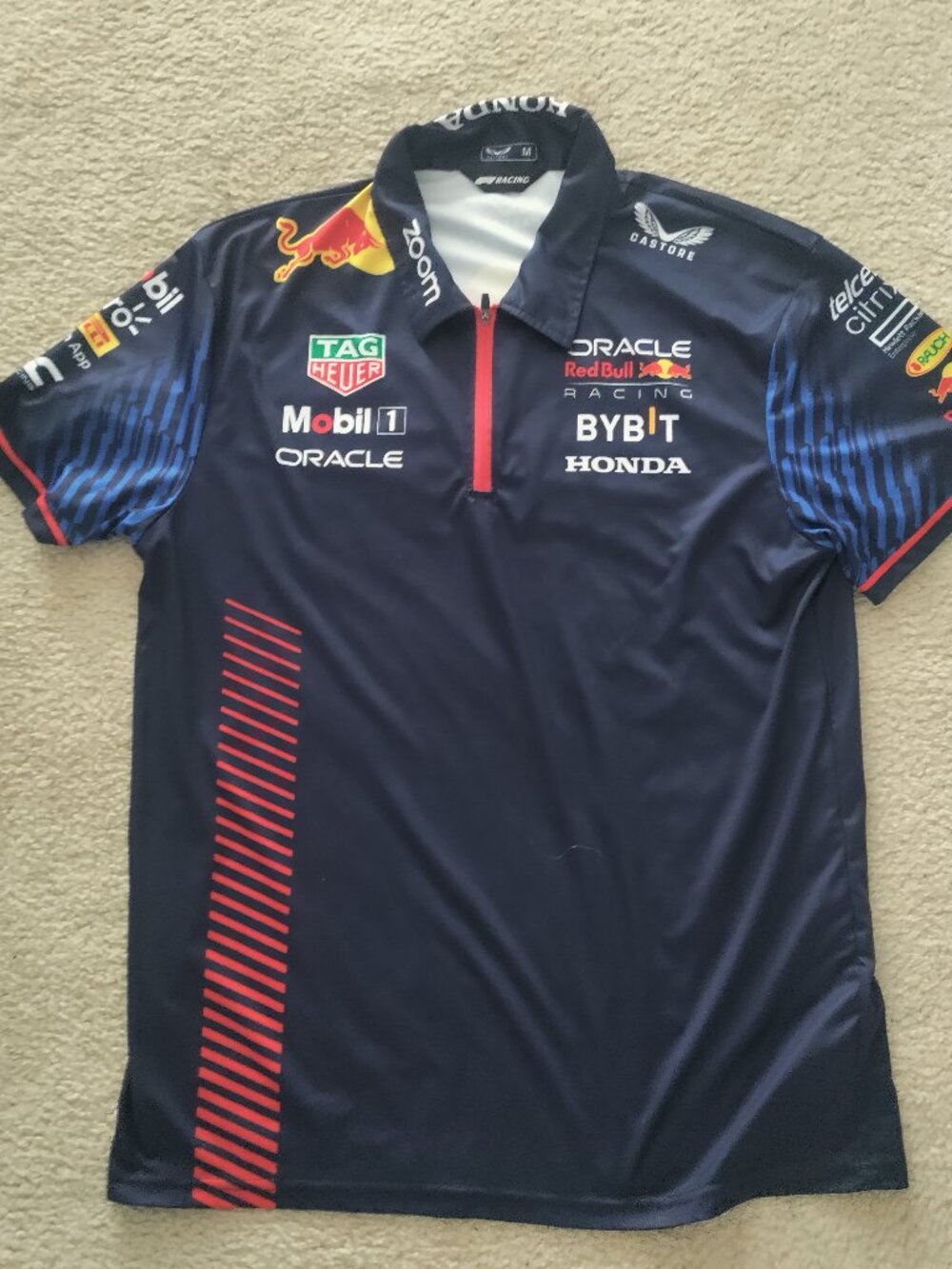 Red Bull Racing Team Polo Shirt Men's Medium Castore Oracle Honda
